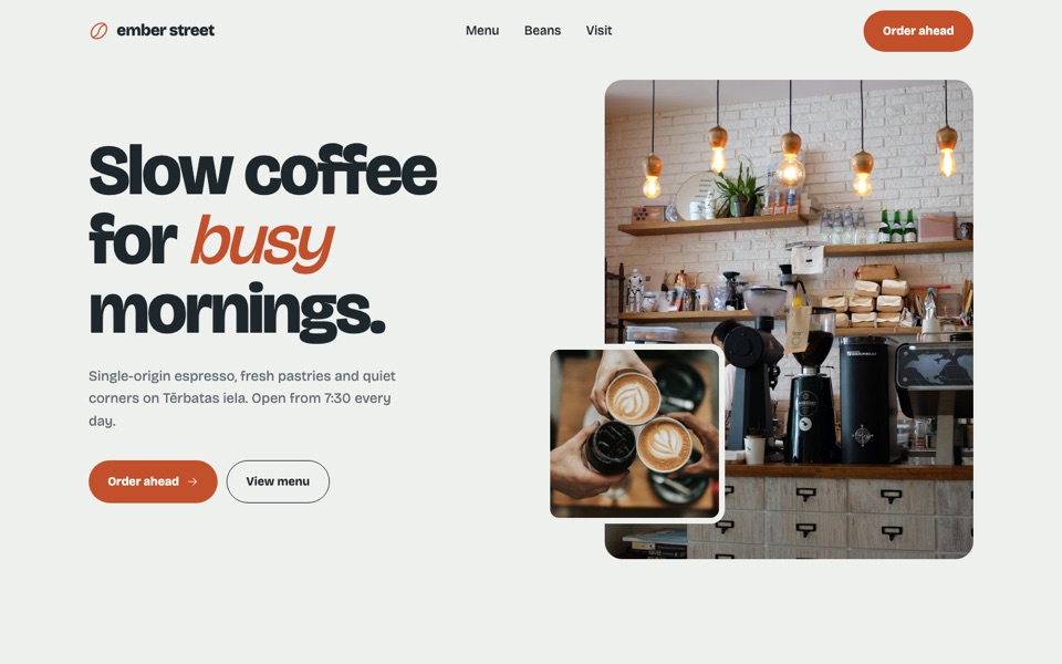 Ember Street Coffee, Coffee shop