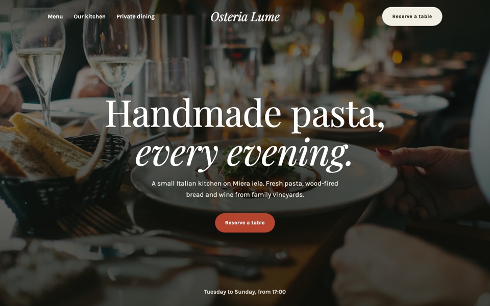 Osteria Lume, Restaurant