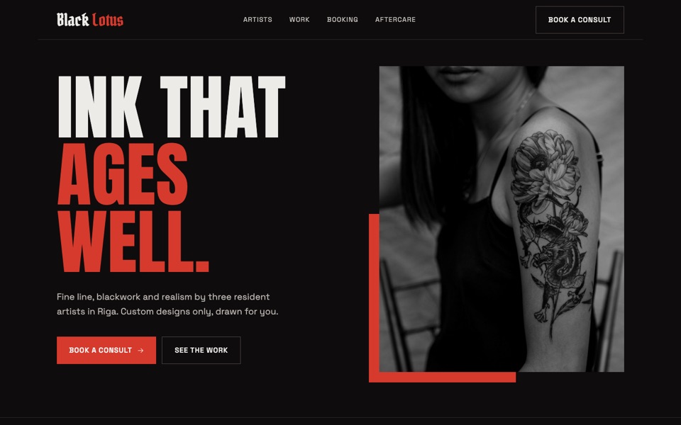 Black Lotus, Tattoo studio