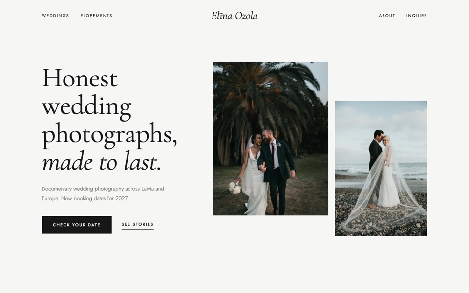 Elīna Ozola, Wedding photographer