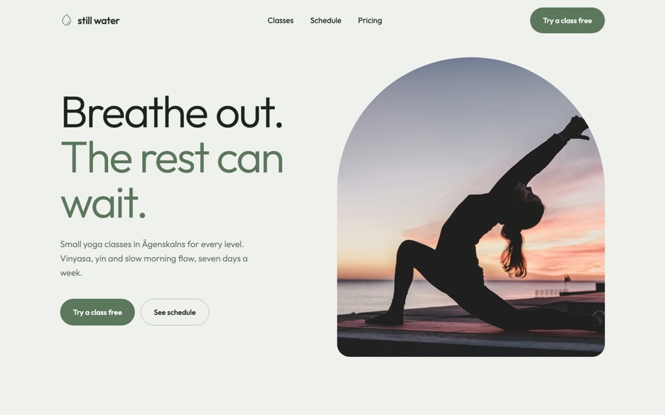 Still Water, Yoga studio