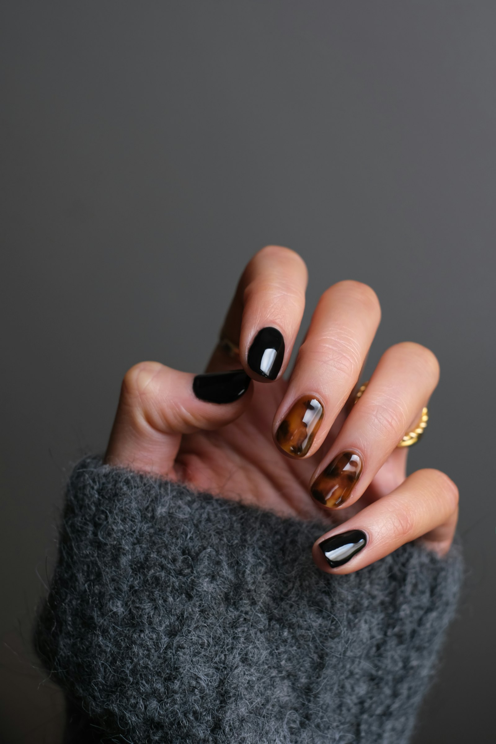 Black nail art design