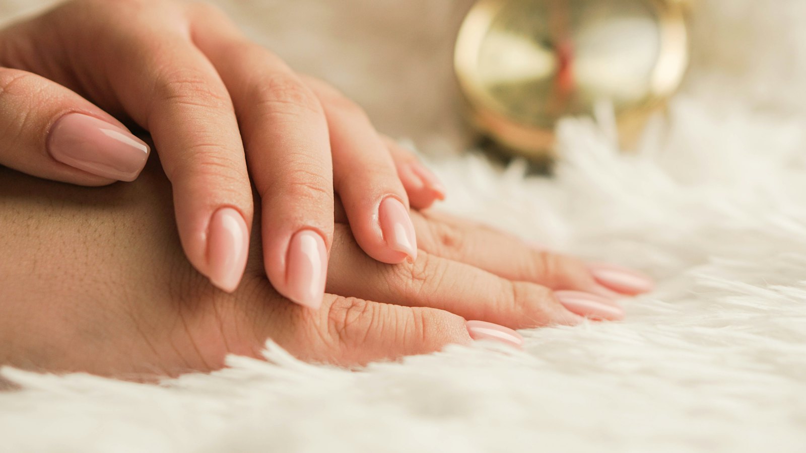 Nude gel manicure