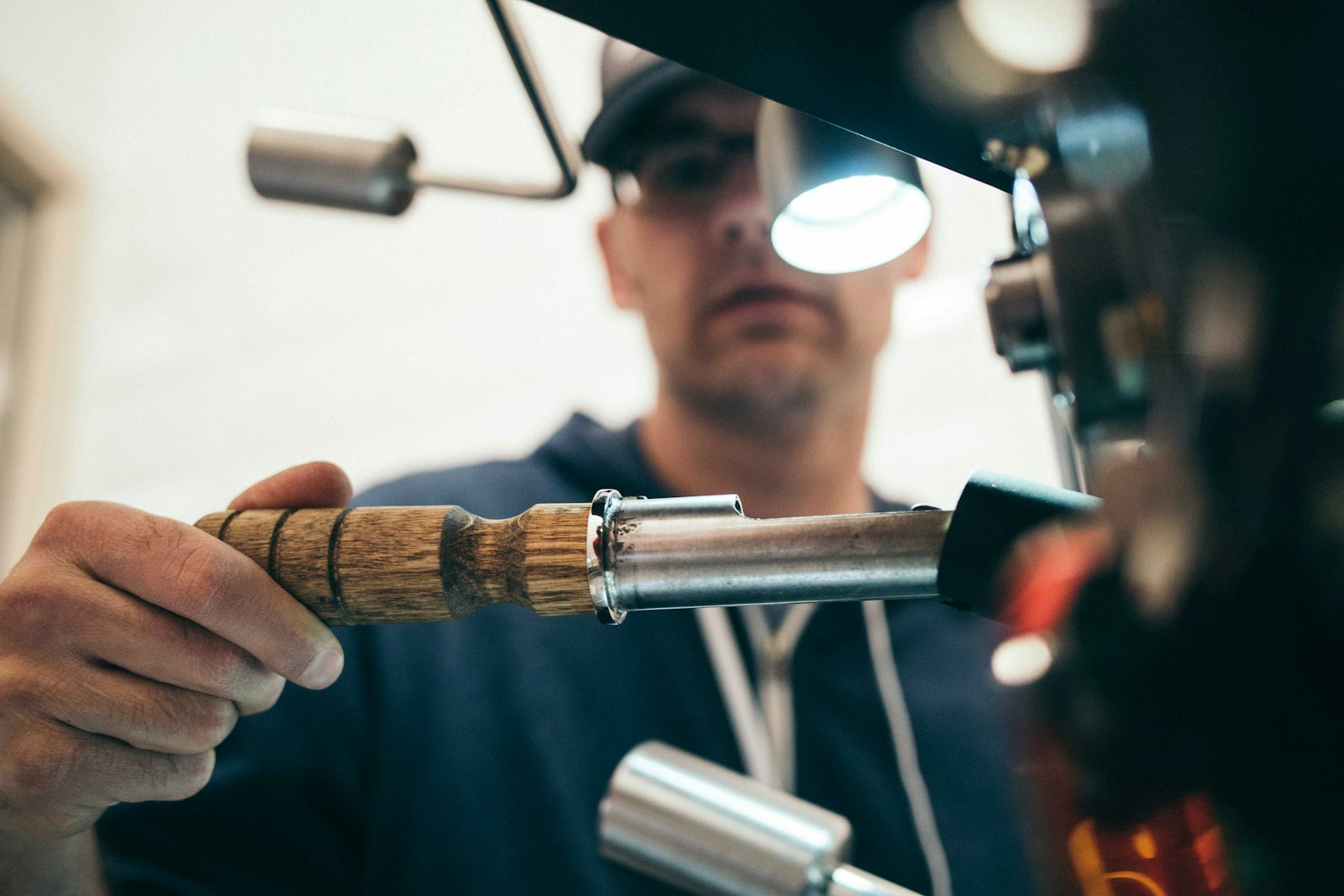 Plumber soldering a copper pipe